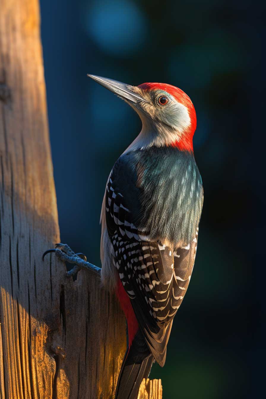 Woodpecker perched on the side of a house