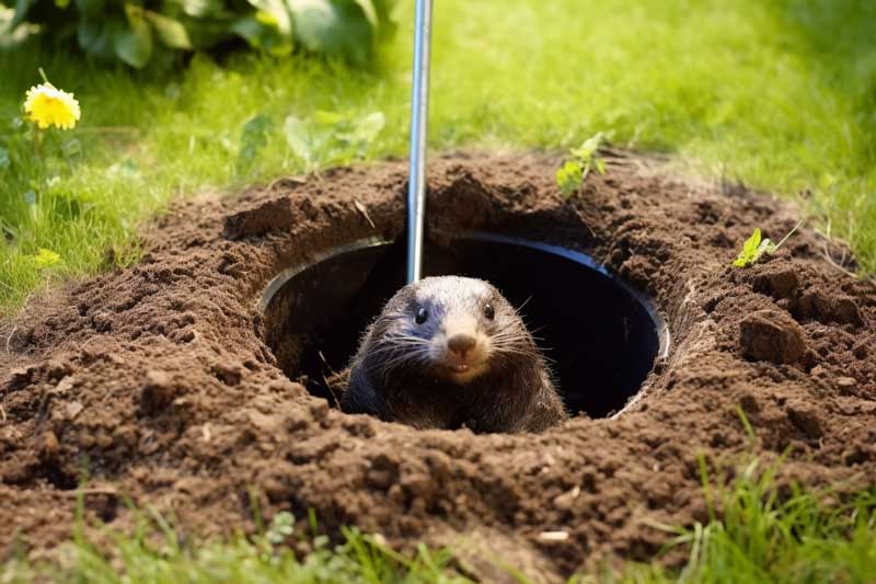 moles digging in yard