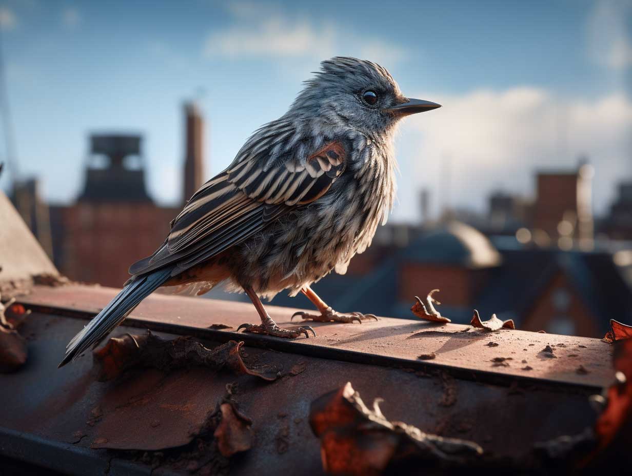 bird on rooftop