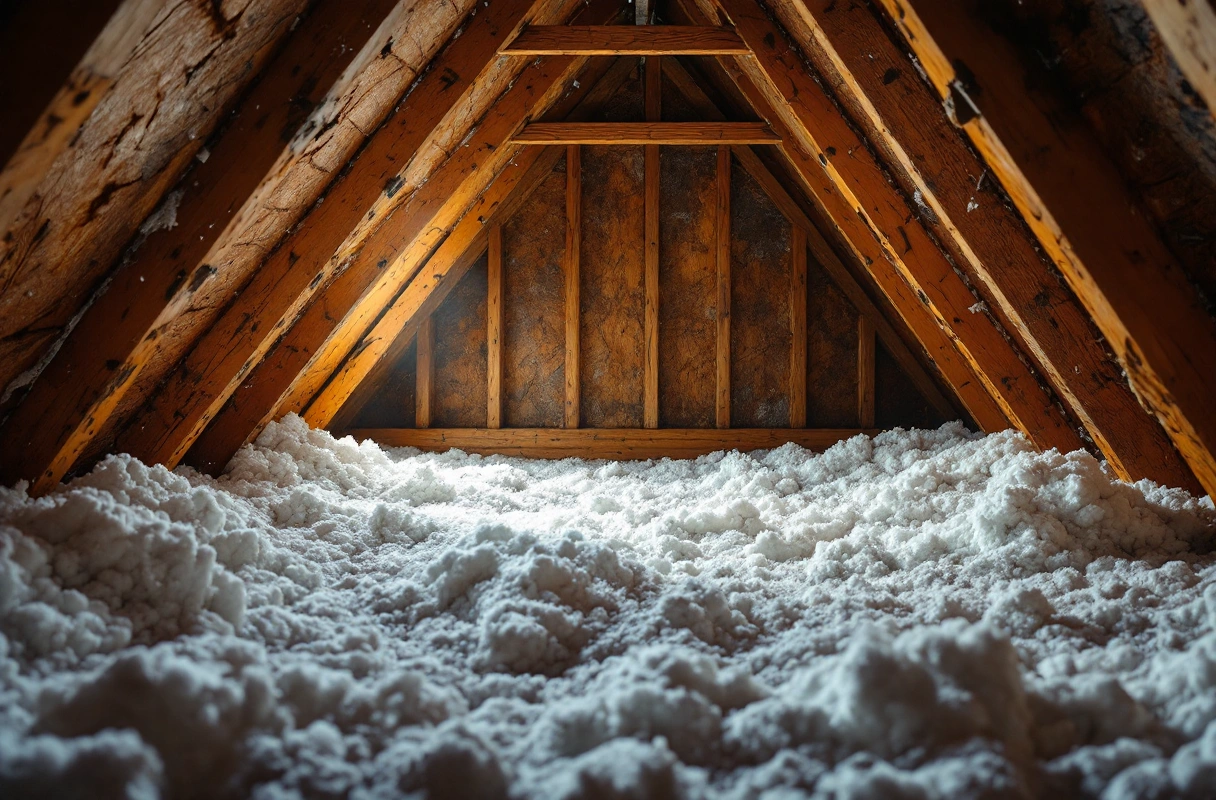 attic with insulation