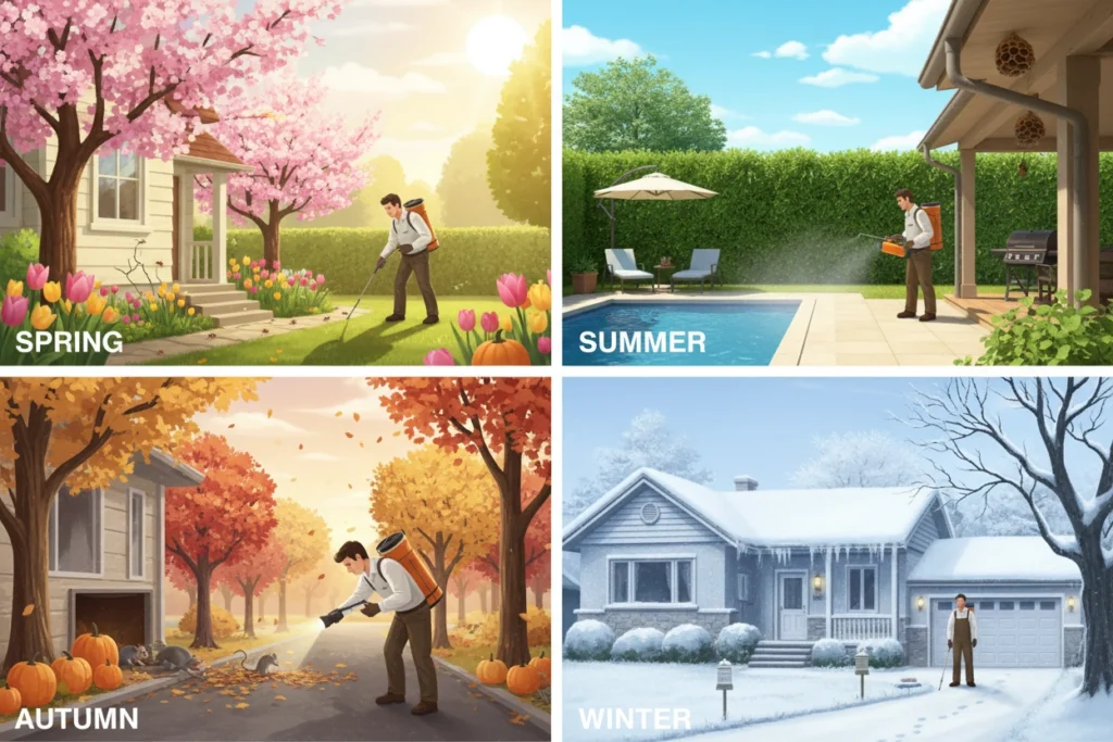 How Does Professional Pest Control Change With the Seasons?