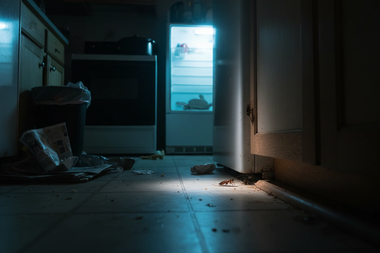 Professional image illustrating Common Signs of Roach Infestation