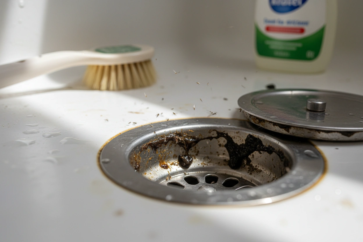 Professional image illustrating Common Causes of Drain Flies Infestation