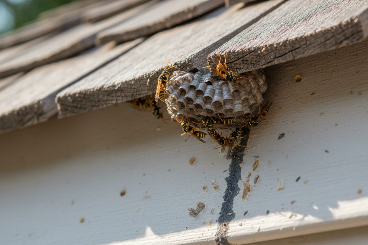 Professional image illustrating The Hidden Dangers of Wasp Infestations