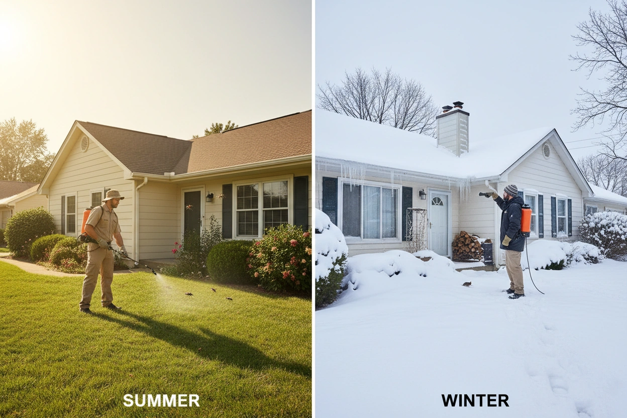 Professional image illustrating The Seasonal Influence on Pest Control Costs