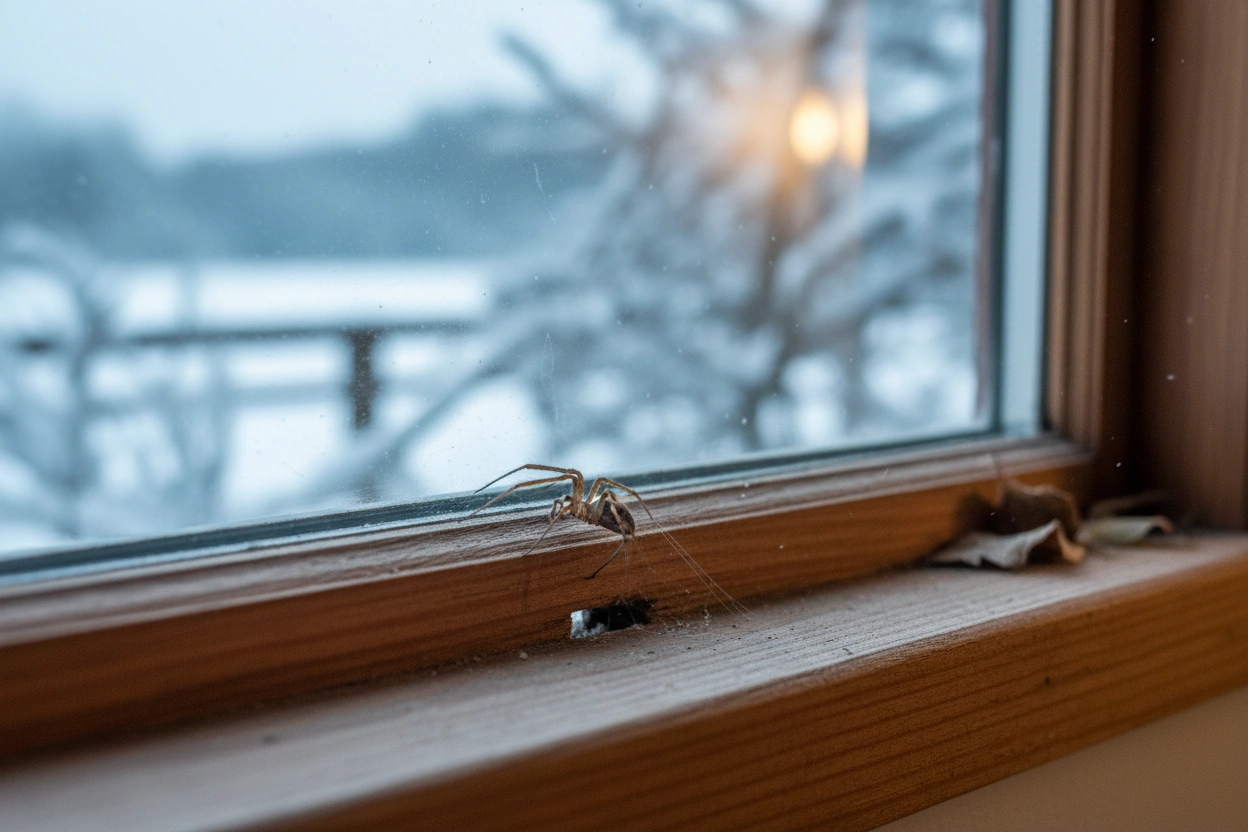 Professional image illustrating Identifying Common House Spiders in Winter