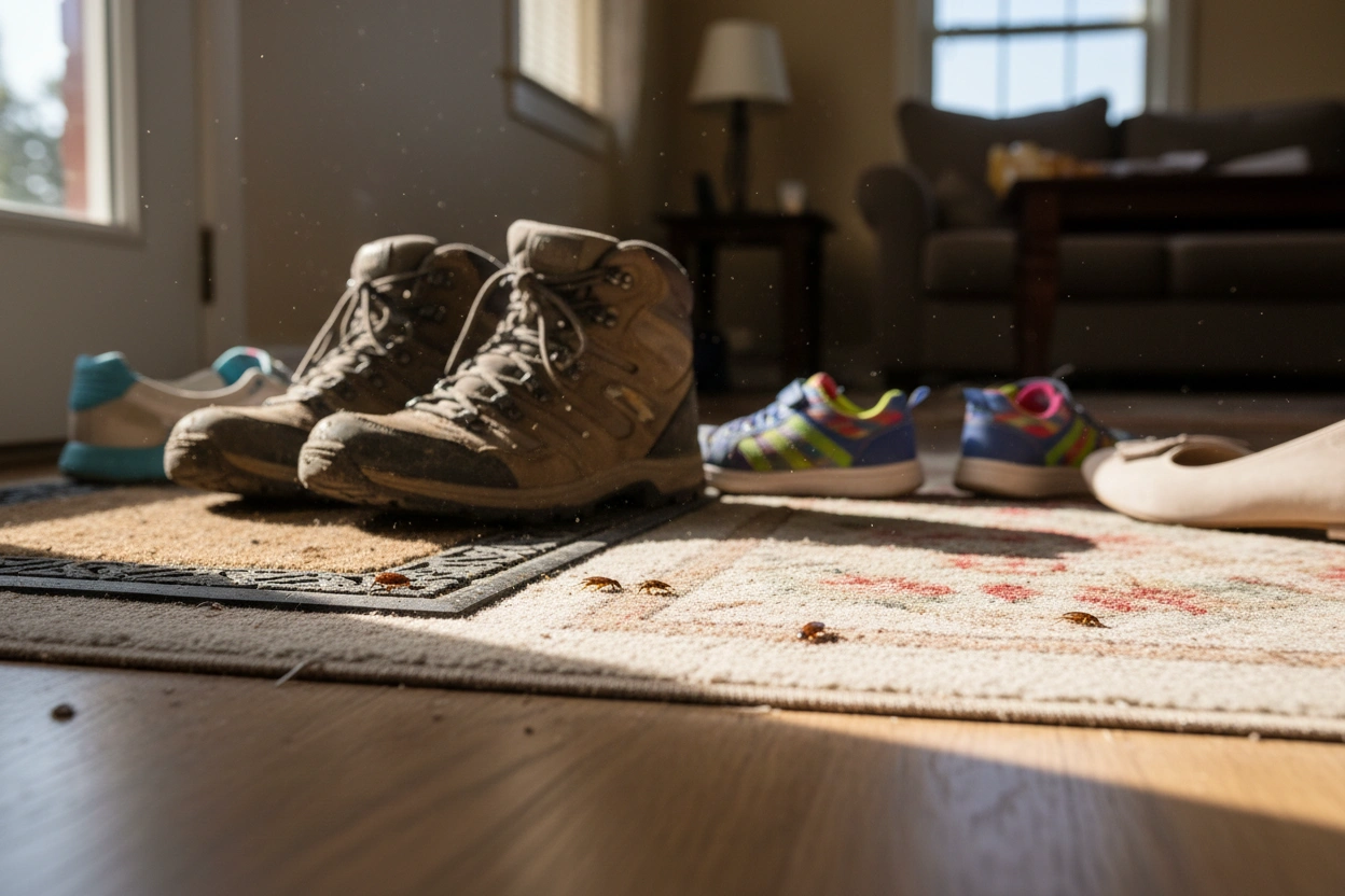 Professional image illustrating 1. Increased Foot Traffic Can Disturb Pests