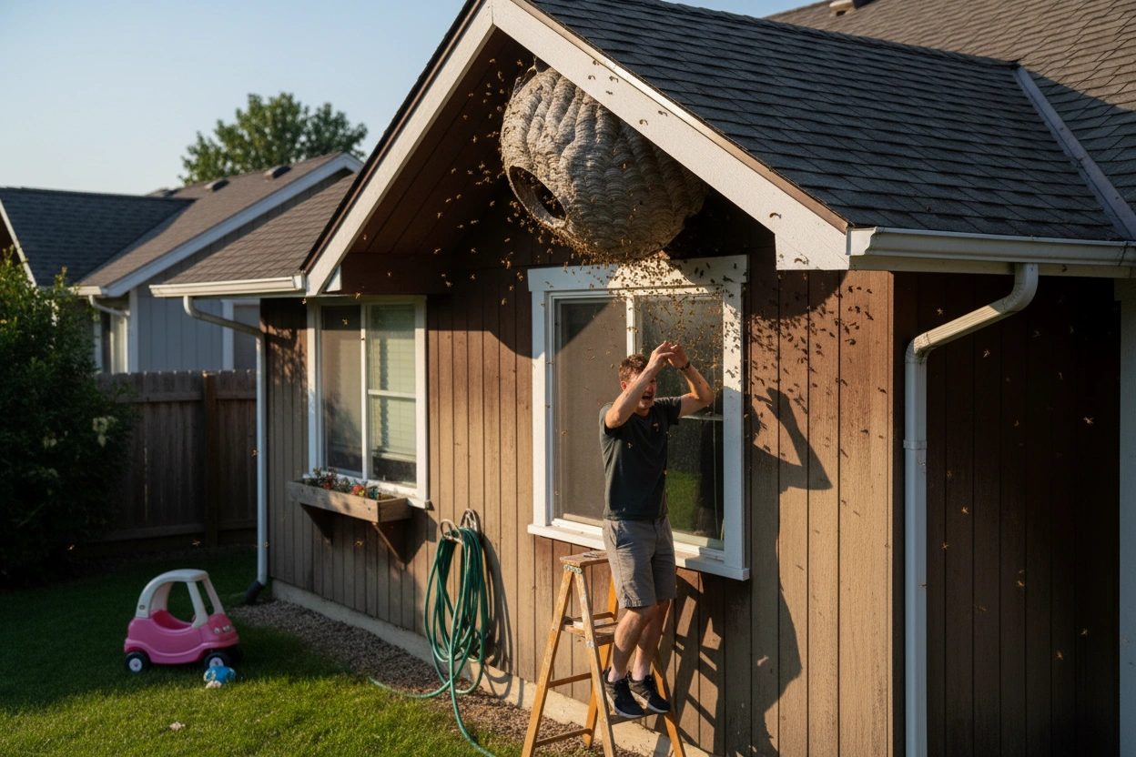 Professional image illustrating Preventing Wasp Nests Around Your Home