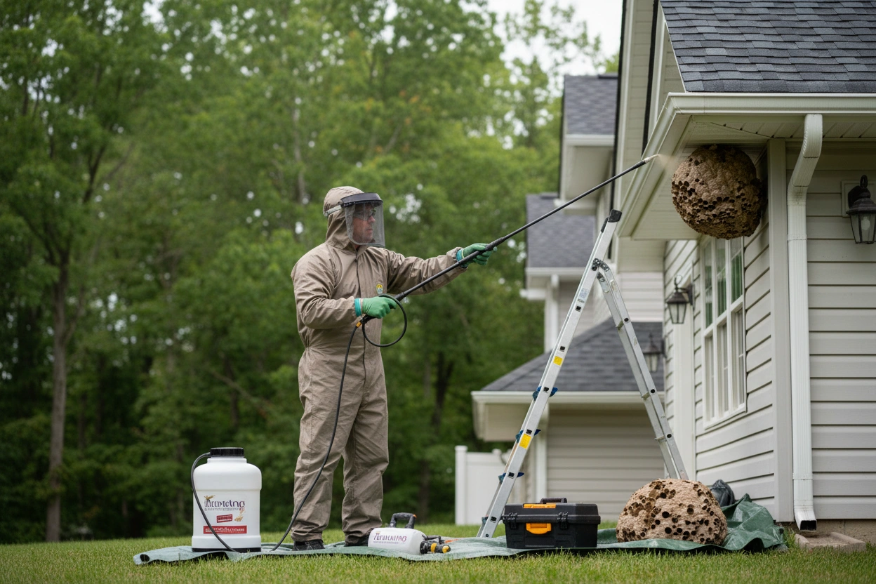 Professional image illustrating Factors That Influence Wasp Removal Pricing