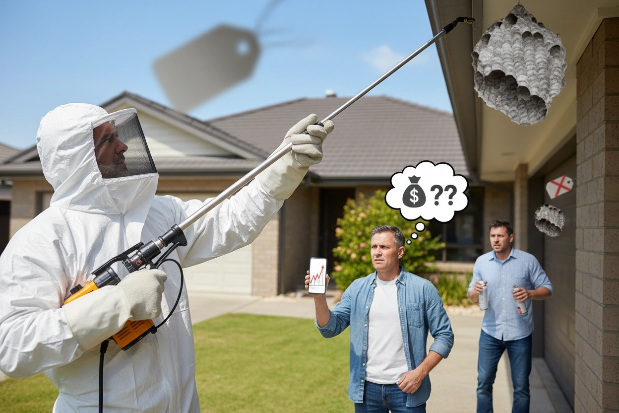 Professional image illustrating Comparing DIY Wasp Nest Removal Costs