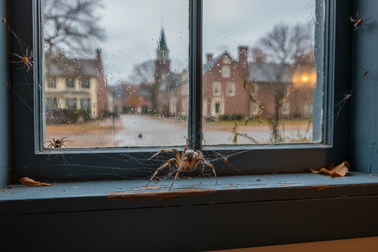 Professional image illustrating The Connection Between Weather Changes and Spider Behavior