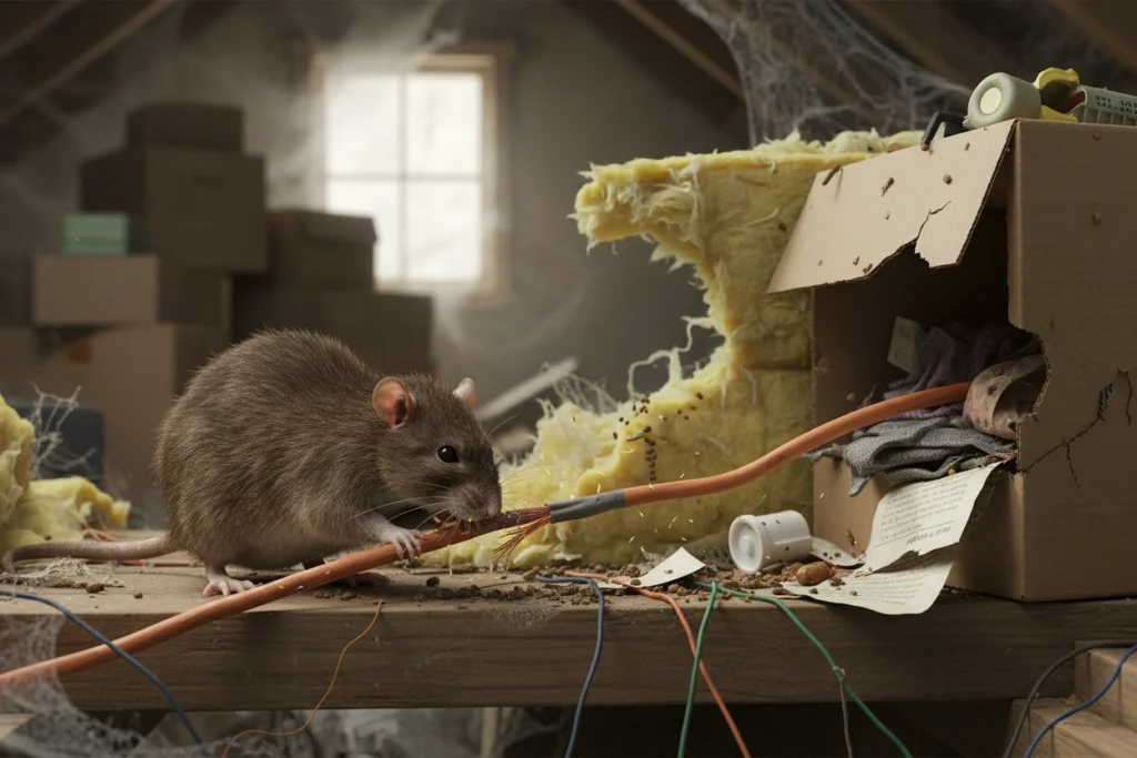 How Rodents Damage Insulation, Wiring, and Stored Items